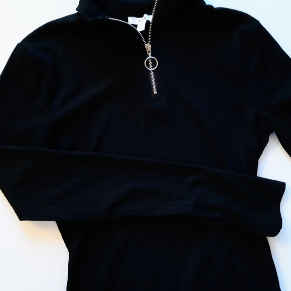 Black Ring Zipper Body Suit - Picture 1 of 3